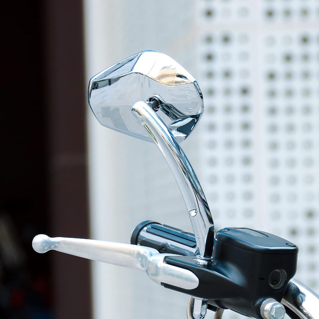 WTZMOTO Motorcycle Handlebar Side Rearview Chrome Mirrors, Harley-Davidson Mirrors,