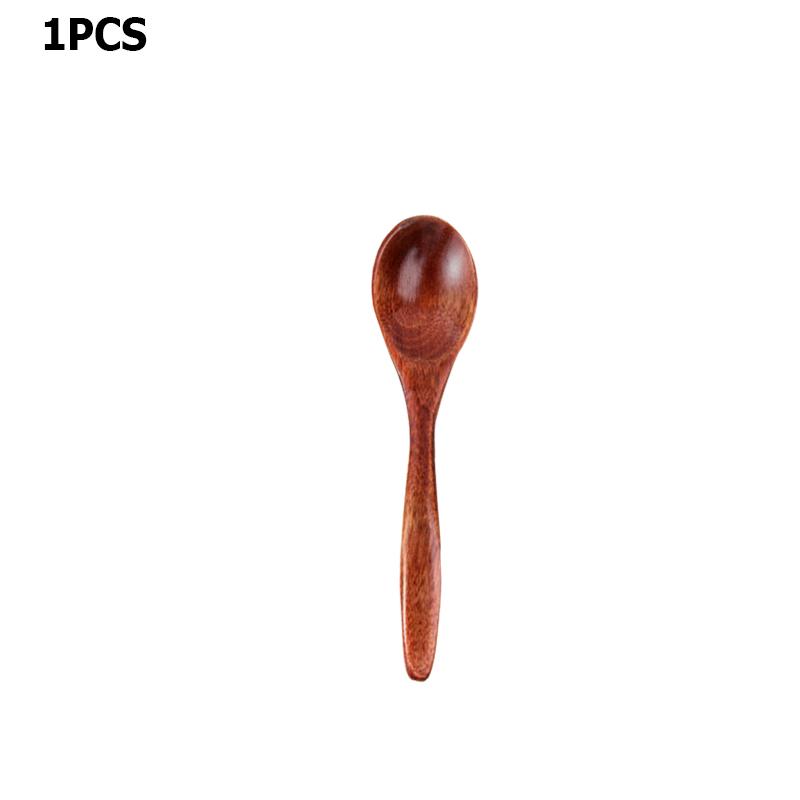 1~6PCS Wooden Spoons Non-Stick Honey Dessert Spoon Coffee Spoons Small Wooden Spoon Coffee Drink Stirrer Teaspoons Tableware