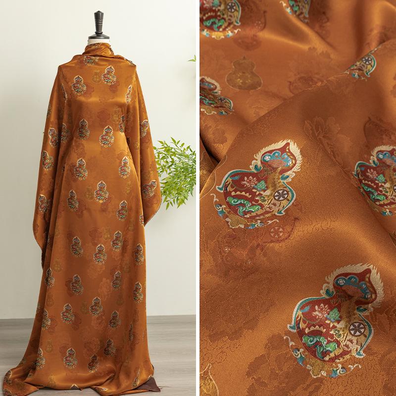 50x140cm Xiangyunsha Jacquard Fabric Modern Chinese Blouse Cheongsam Hanfu Skirt Designer Custom Textile Material