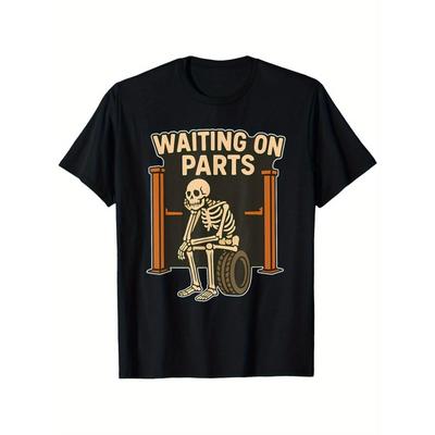 European Sizes Funny Wheelchair Skeleton Graphic T-Shirt - Soft Breathable Relaxed Men's Tee Accessory Design,Vintage Tee Tops for Men