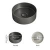 Modern Ceramic Bathroom Sink: White/dark Gray, Matte Finish, Diameter 36cm/14in, Suitable for Bathroom Vanity (excluding Faucet)