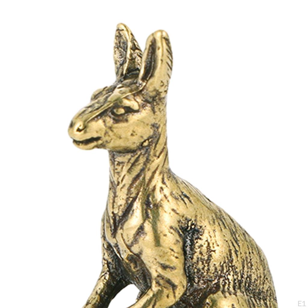 Animal Sculpture Kangaroo Ornament Crafts Gift Mini Figurine Statue for Bedroom