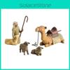 Tree Hand Willow Painted Sculpted Figures Shepherd Stable Animals Toy Ornaments