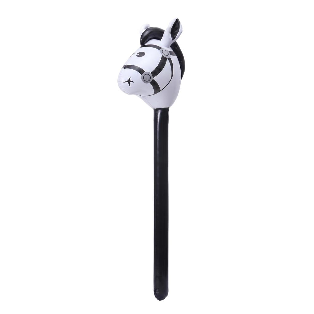 Giocattolo gonfiabile a forma di testa di cavallo in PVC con bastone per bambini, durevole, leggero, materiale morbido, sicuro per giocare all'interno e all'esterno, adatto per l'intrattenimento dei bambini