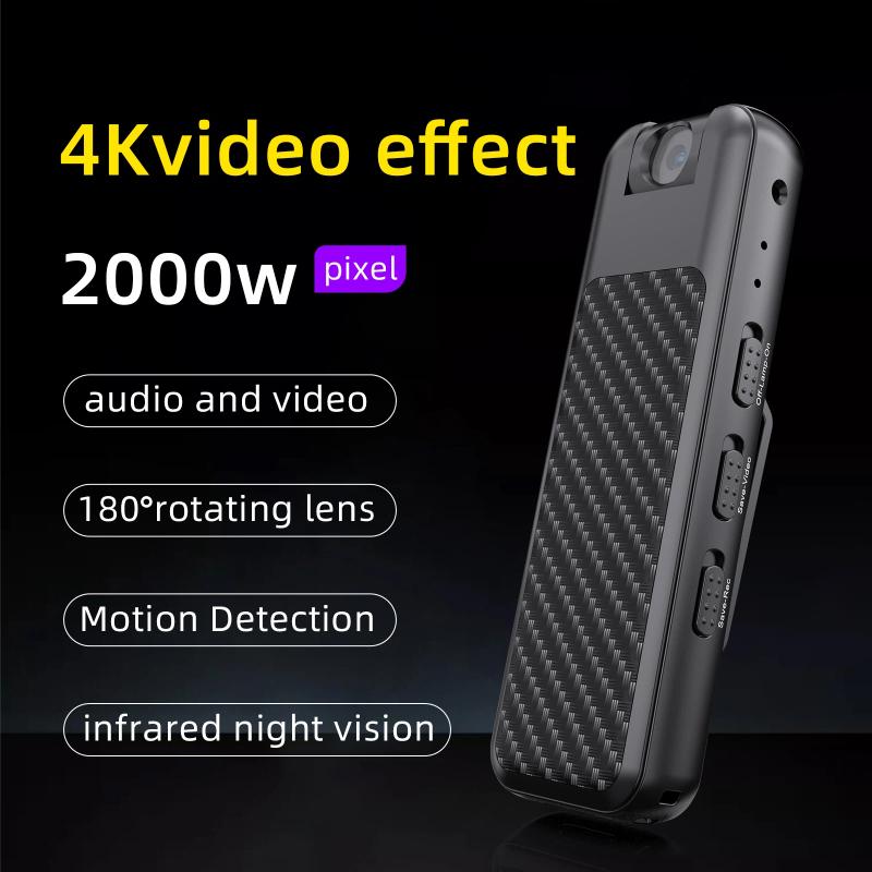 Portable Pen-style Camera, 1080P HD Video Recorder, 180-degree Rotating Night Vision Body Camera