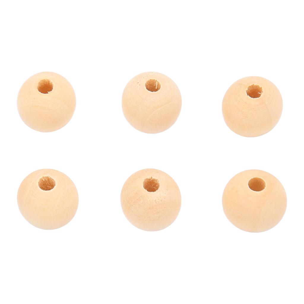 100pcs Wooden Beads Multipurpose 14mm DIY Hand Crafted Round Wood Beads for Necklace Garland