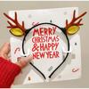 Vánoční čelenka Xmas Elk Horn Bell Flitr Vánoční gumička do vlasů Šťastný Nový Rok Fotorekvizity Veselé Vánoce Dekor Dárky pro děti