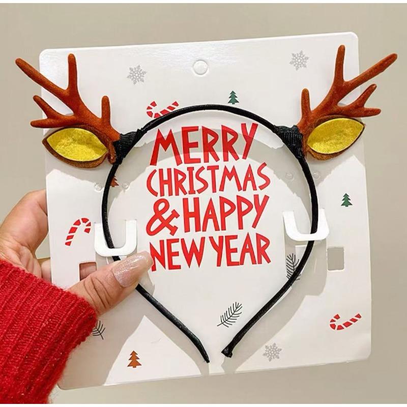 Vánoční čelenka Xmas Elk Horn Bell Flitr Vánoční gumička do vlasů Šťastný Nový Rok Fotorekvizity Veselé Vánoce Dekor Dárky pro děti