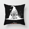 New Halloween Skull Pillow Black and White Pumpkin Print Pillow Case Peach Velvet Labeled Cushion