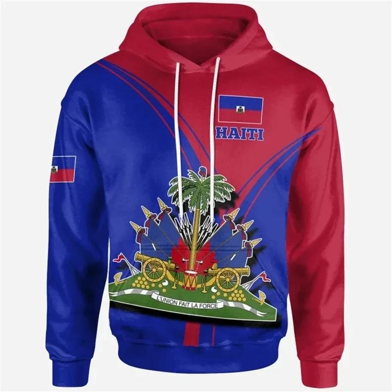 2025 Tessffel Country Emblem Flag Caribbean Sea Haiti Island Retro Pullover Men/Women Tracksuit Hoody 3Dprint Streetwear Hoodies