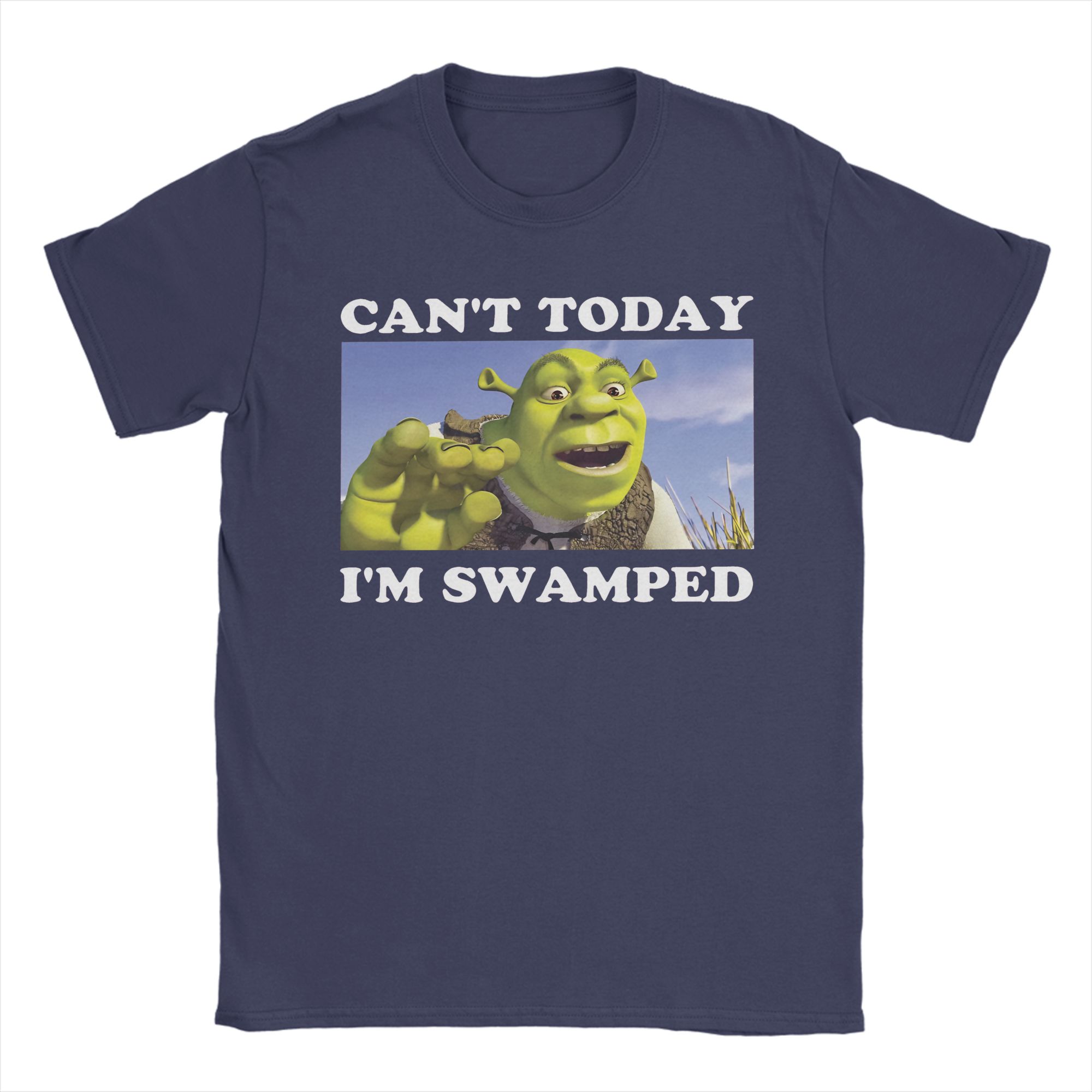 

Shreks Cant Today Im Swamped Vintage Cartoon Unisex T Shirt Vintage Tees Short Sleeve Round Neck TShirt Cotton Plus Size 4XL