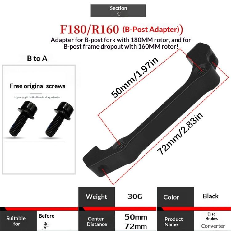 Light Weight Aluminum Alloy Front Rear Mountain Bikes Disc Brake Adapter 160mm To 180/203mm Bikes Brake Calipers Adapter