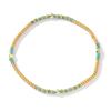 Bohemian Stacked Tila Bracelet Men's and Women's Retro Blue-Green Beaded Gold Chain Bracelet