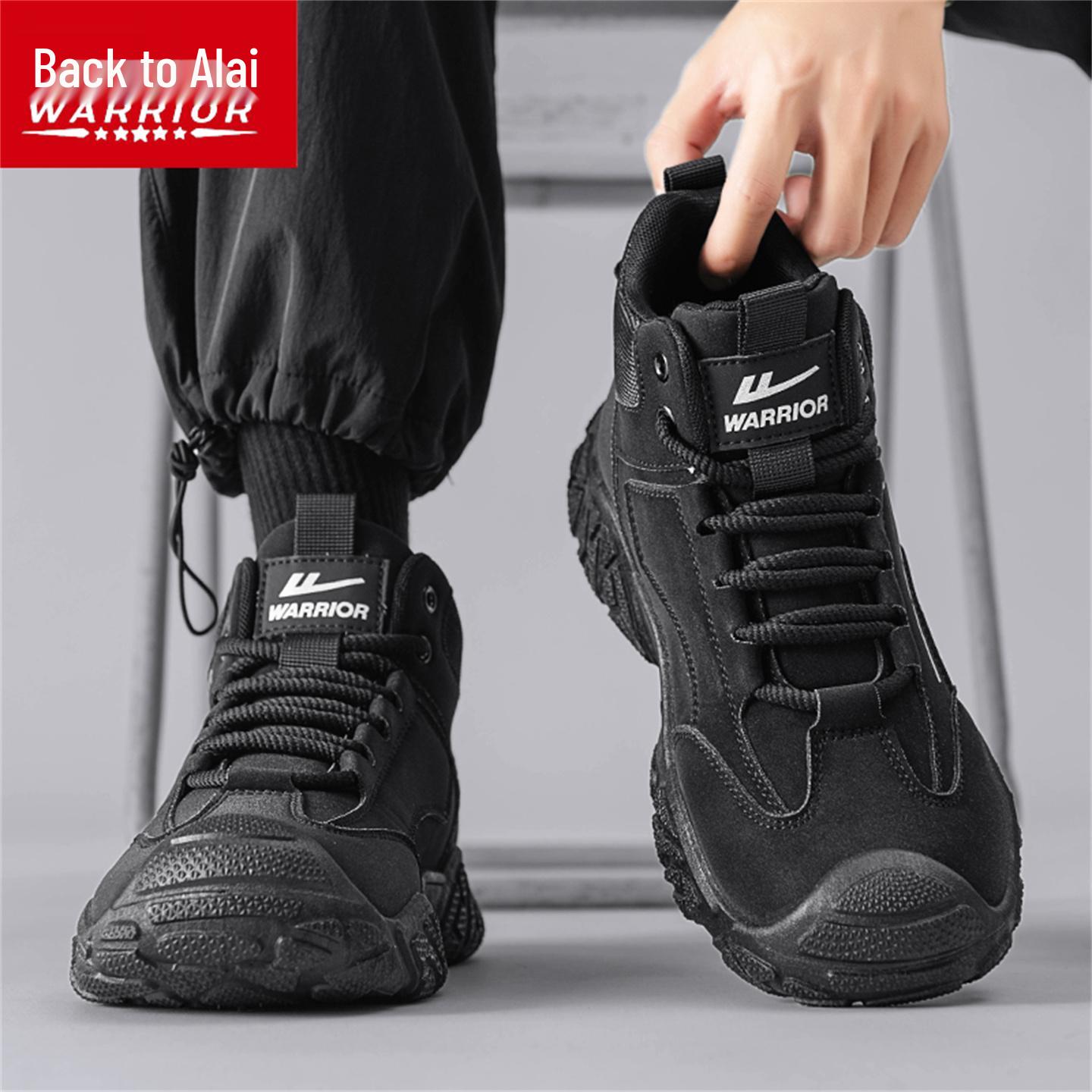 

Black Men s High-Top Mountaineering Boots: Non-Slip, Wear-Resistant Work Shoes 41