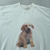 Vintage Puppy Dog Graphic Shirt Mens M/L White Golden Retriever Labrador 90s Tee