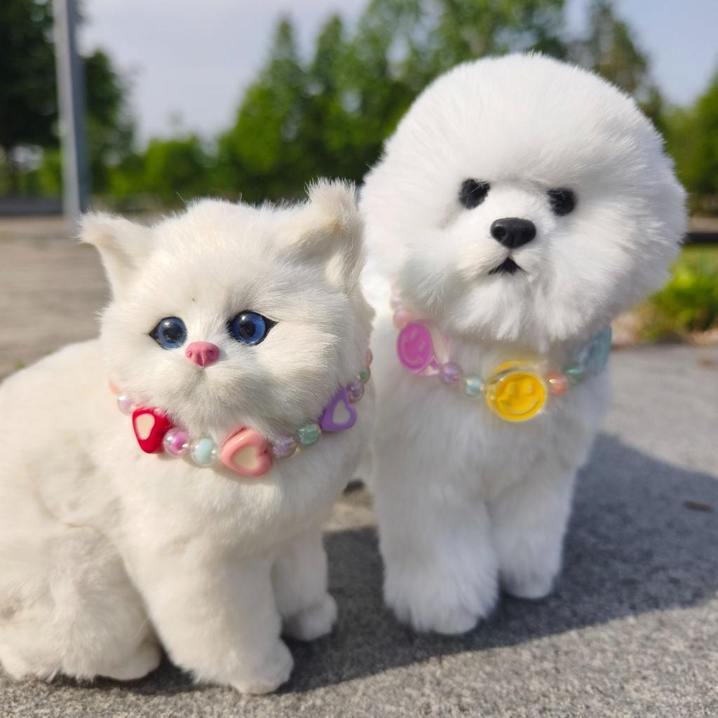 Pet necklace Colorful mixed-color flower pendant Beaded cat cat dog collar collar European and American sweet princess