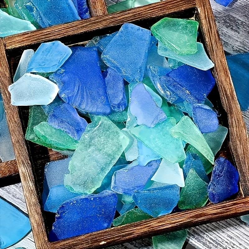 500g Crafts Decorations, Sea Color Glass Shards, Light Frosted Vase Inlaid Glass, Crushed Beach Wedding Party Decorations, Home Scenery Decoration