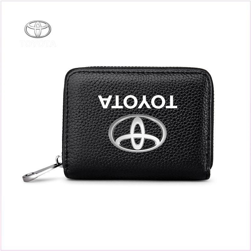 Wallet Driver License Business Card Holder Key Case for Toyota TRD GR Auris Rav4 Yaris Hilux Corolla Prius Avensis Emblem