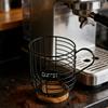 Metal Coffee Pod Wire Basket with Wooden Base Large Capacity Coffee Pod Holder for Kitchen Countertops   Coffee