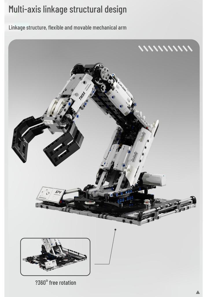 Takmu T2007 Programmable Robot: Remote Control Mechanical Arm Building Block Toy