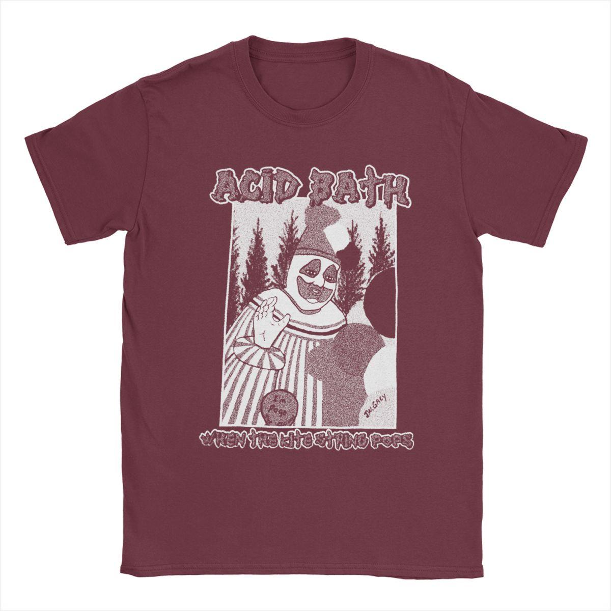 

Футболка Acid Bath для мужчин, забавные футболки, футболки с коротким рукавом и круглым вырезом, летние топы из хлопка XXXXXL бордовый