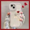 Love chain is suitable for Apple 17promax transparent mobile phone case iphone15 double bracket 16 simple 14 silicone.