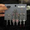 Halloween Ohrring-Set Cartoon Lustig Kürbiskopf Geist Fledermaus Elemente Quaste Ohrschmuck-Set Gruselig Spaß Trendige Damen-Accessoires
