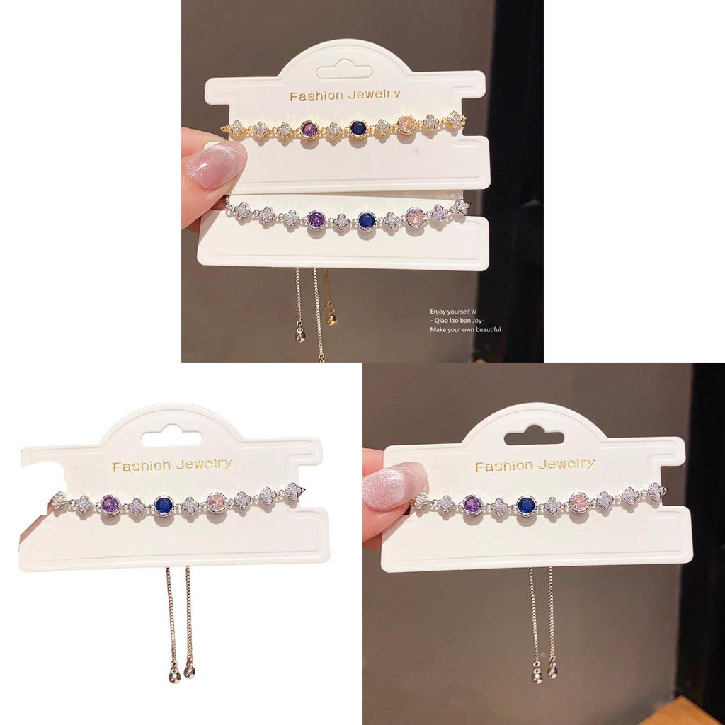Floral Zirconia Pendant Bracelet With Gold Plating For Elegant Women