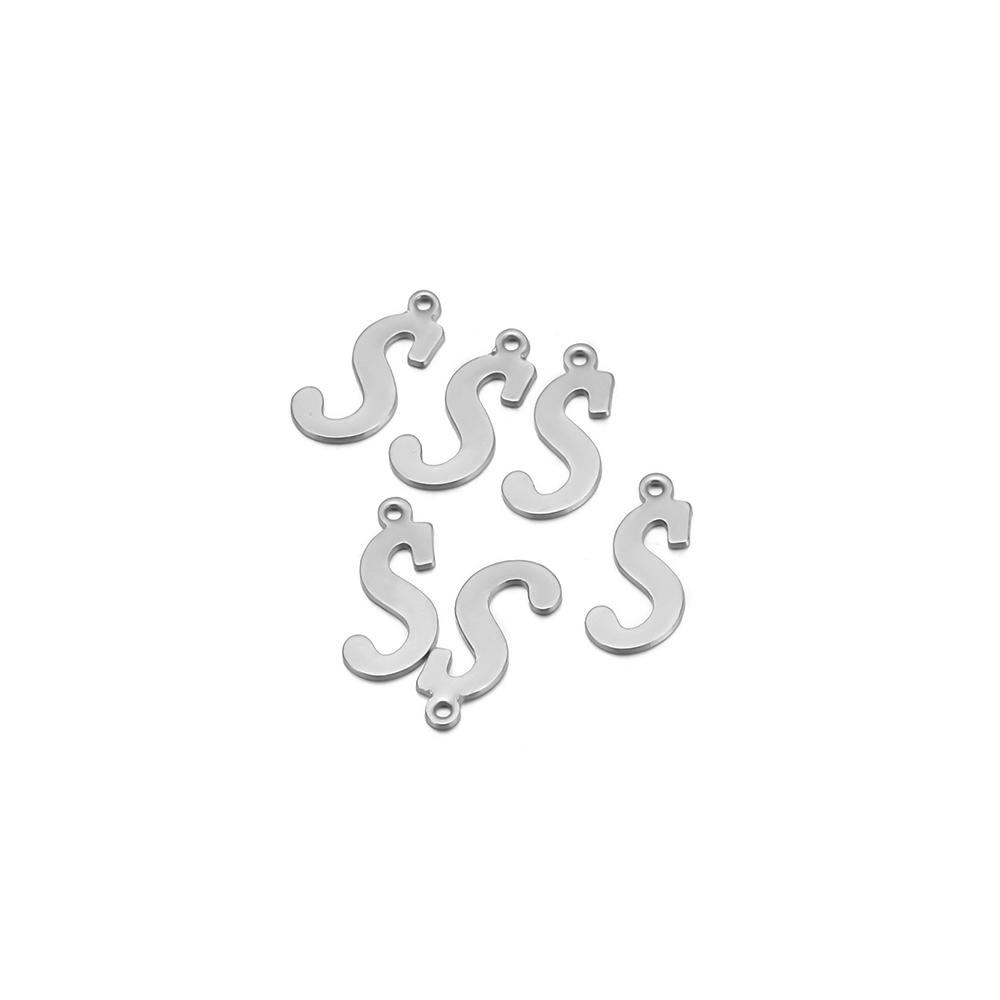 50pcs Stainless Steel Cursive Font 26 Letter Pendant Alphabet Charms Necklace Pendant DIY Jewelry Bracelet Making Earrings Craft
