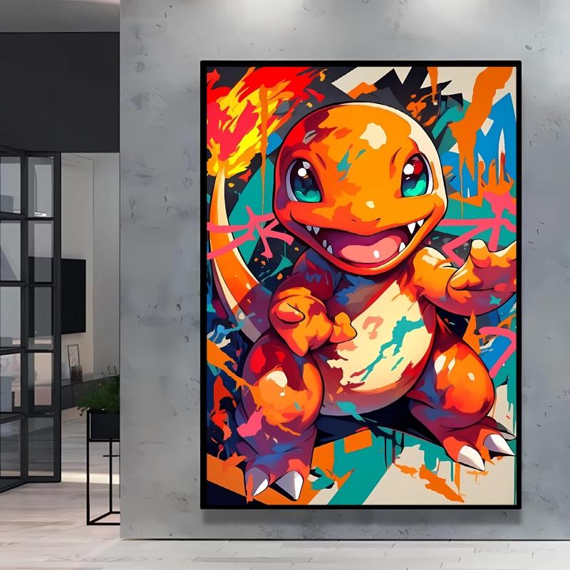 Canvas Art Wall Painting Posters Pokemon Images Pikachu Decor Painting Home Decoration Living Room Decor Paintings Kids Gift