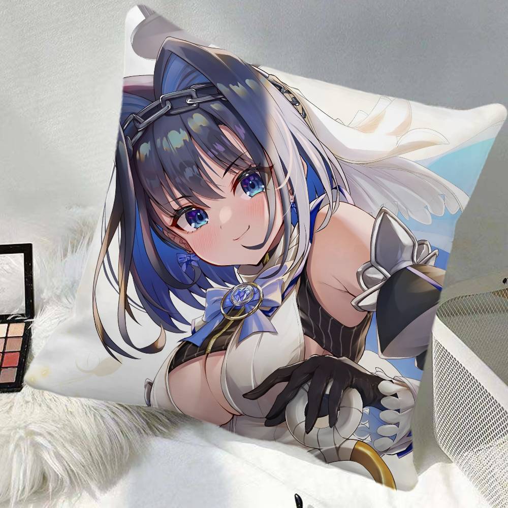 Anime OOuro Kronii Pillow Case Square Pillow Bedroom Sofa Leisure Comfort Cushion Car Home Decoration