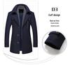 Men's Woolen Scarf Collar Overcoat - Autumn/Winter Warmth for Middle-Aged