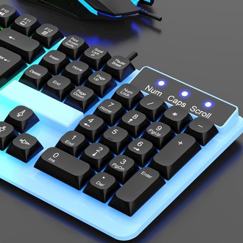 Kabelgebundenes Gaming-Tastatur- und Maus-Set LED-beleuchtete mechanische Tastatur 104 Tasten Maus Tastatur PC Gamer Zubehör