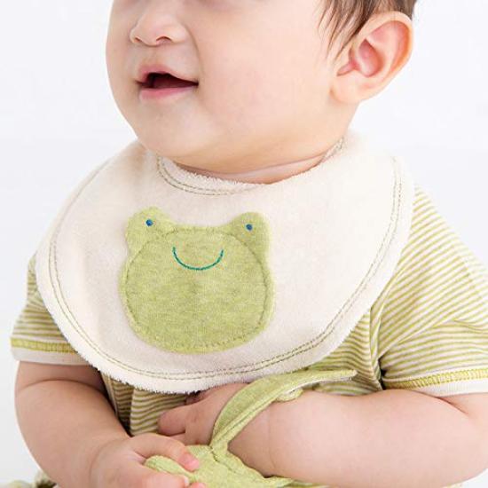 Pompkins BABY Organic Cotton Mini Made In Japan Y-1357 100% [Frog Series] Bib,