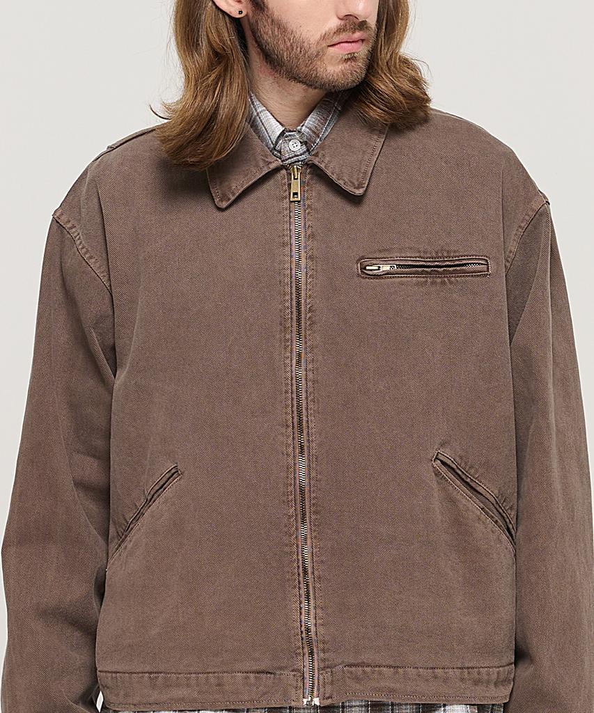 Cargobros Vintage Pigment Work Trucker Jacket (Brown)
