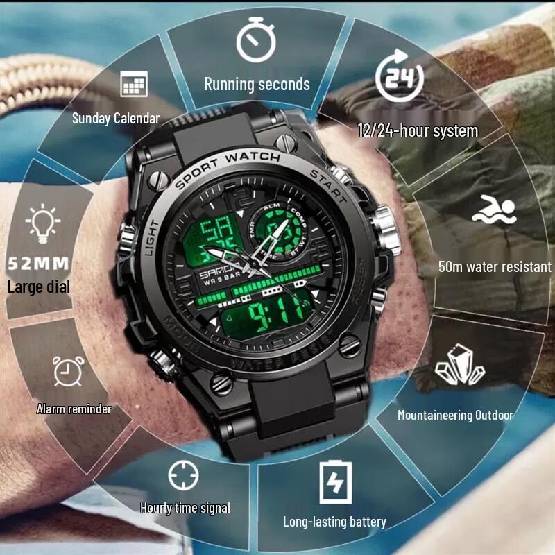 Мужские цифровые спортивные часы SANDA 6024