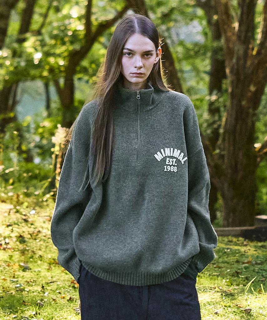 MINIMALPROJECT Half-Zip Turtleneck Knit Mnt115 / 4 Colors