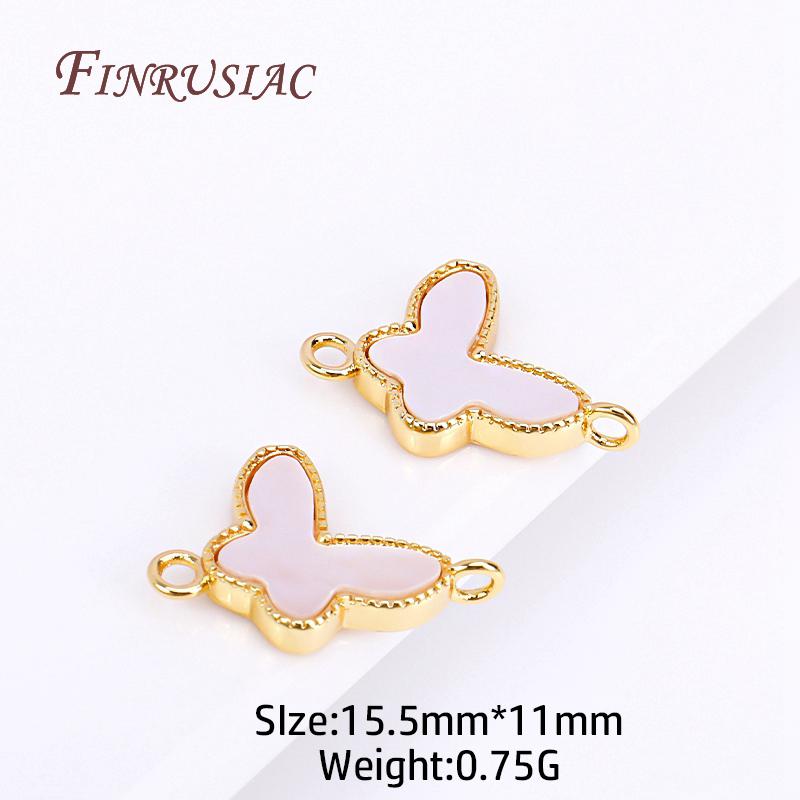 Wholesale Connector Charms DIY Accessories 18K Real Gold Plated Shell Geometry Design Connector Pendants For Necklace Making