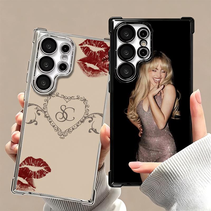 CR66 S-Sabrina C-Carpenter Beschichtetes Handyhülle Für Samsung Galaxy S24 S25 FE S26 Edge S23 Ultra S22 S21 Plus S20 Anti-Fall Airaba