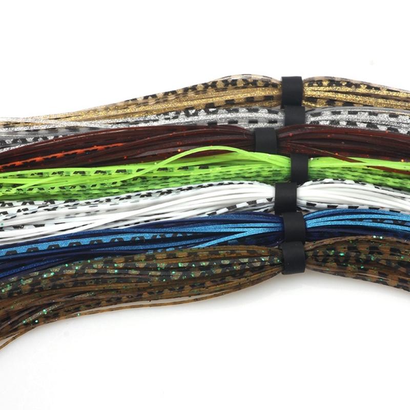 5 Bundles 220 Strands Silicone Jig Skirts Sets DIY Fishing Jig Legs Lures, Fly Tying Materials Fishing Jig Baits Skirts