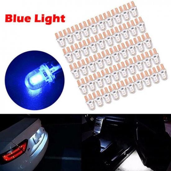 50x T10 194 168 W5W COB 4 SMD LED CANBUS Silica Bright Blue License Light Bulb M