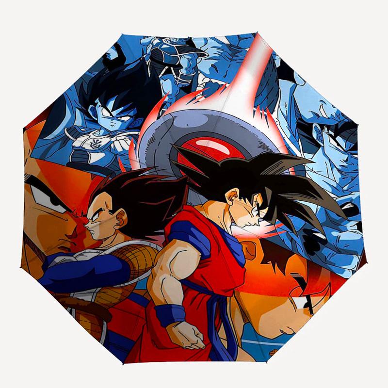 1pc Dragon Ball Z Goku Vegeta Automatic Opening/Closing Umbrella with 3-Fold Design, 8-Rib Iron Frame - Perfect Gift for Fans, Travelers, Daily Use, a