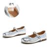 Leather Mary Jane shoes women's 2025 autumn flat one-word buckle fashion single shoes are not tired of casual silver women's shoes