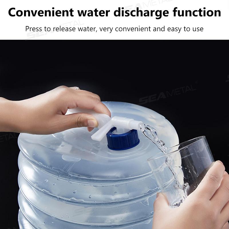 SEAMETAL 5/10/15L Outdoor faltbarer Eimer faltbarer Wassersack Überlebens-Wasserspeicher tragbarer Wasserbehälter Behälter Camping