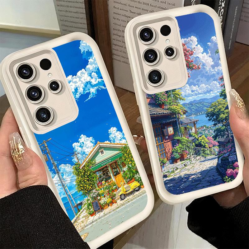Phone Case for Samsung Galaxy S26 S25 Ultra S24 FE Anime Aesthetic Scenery Shell S23 Plus S22 + S21 S20 5G Soft Silicone Funda