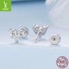 Shining Zircon Love Small Stud Earrings Women'S Exquisite Versatile S925 Sterling Silver Stud Earrings