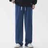 Summer Thin Jeans Men's Loose Straight High Street Elastic Waist Casual Wide-leg Pants