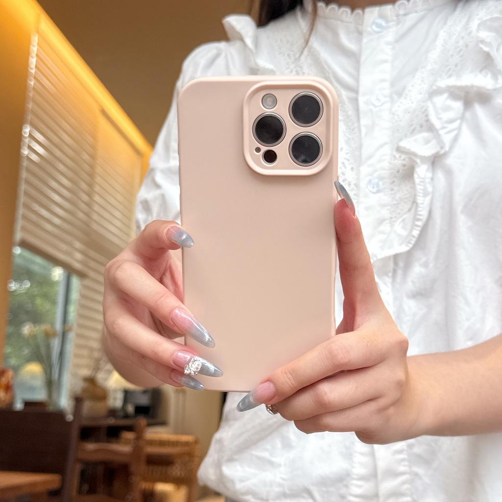 Niche solid color convex lens matte case for iPhone16Pro max mobile phone case Apple 15 new 14/13