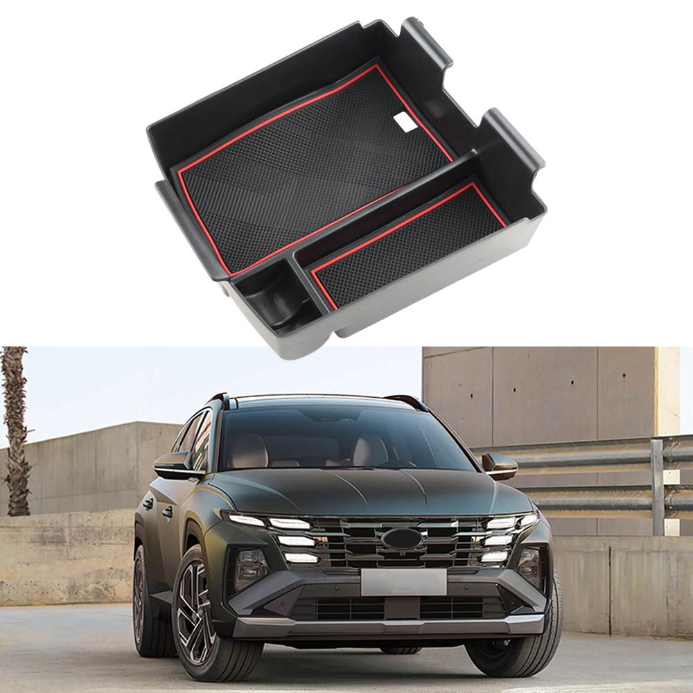 For Hyundai Tucson 2025 2026 Armrest Storage Box Center Console Organizer Tray Car Interior Accessories