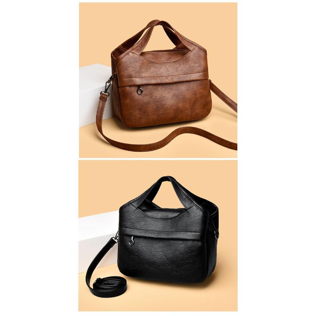 Shoulder Bag Unisex PU Adjustable Strap American Vintage Daily Commute